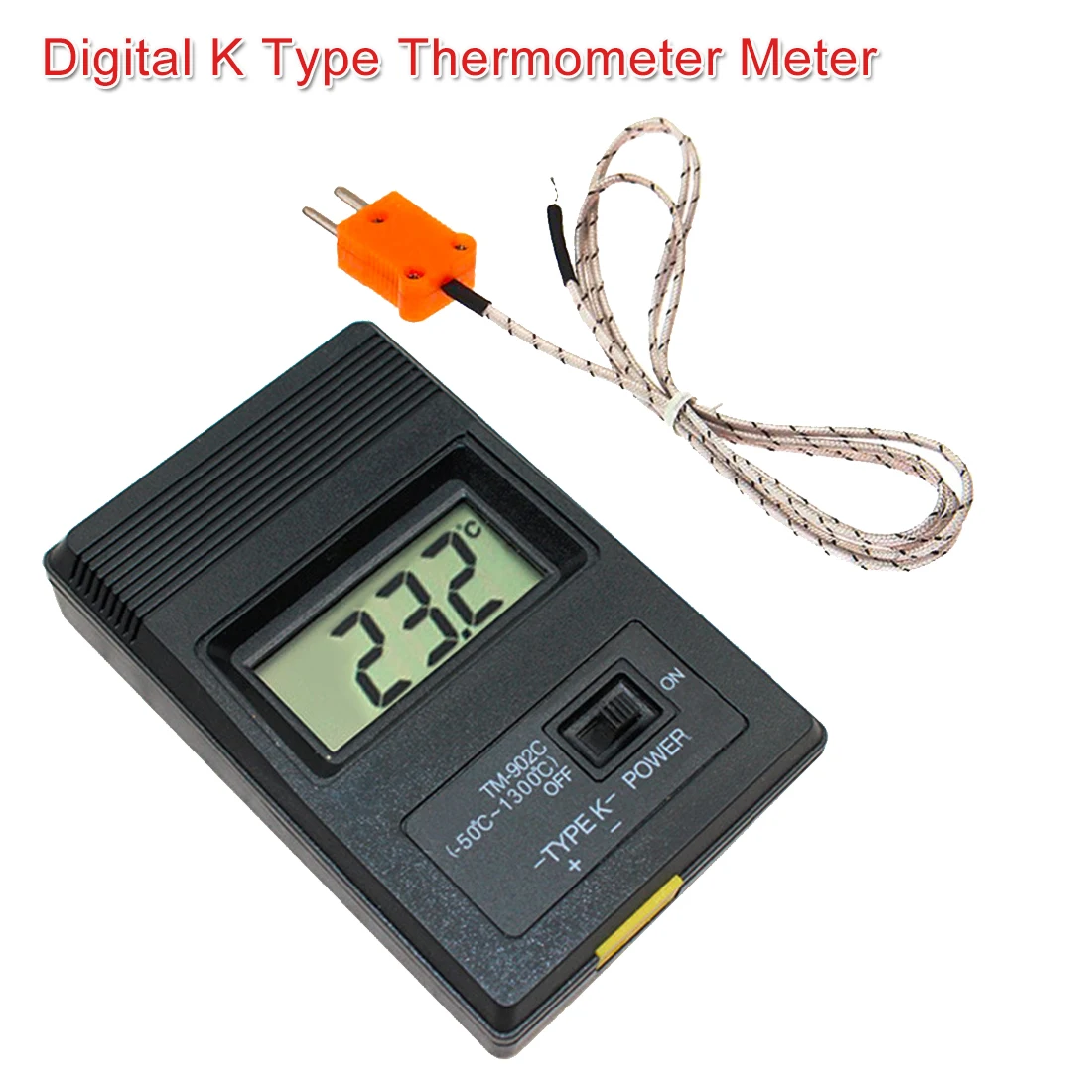 

TM-902C (-50C to 1300C) Temperature Meter Digital K Type Thermometer Sensor + Thermocouple Probe Detector for Factory/Lab/Home