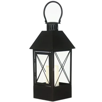 

Nordic Retro Iron Candlestick Holder Ornaments LED Candle Lantern Glass Romantic Wind Lamp Centro De Mesa Home Accessories FC201