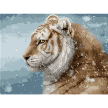 

Frame Snow Tigers Animals DIY Painting By Numbers Kits Acrylic Paint By Number Unique Gift For Home Decor 40x50cm Arts
