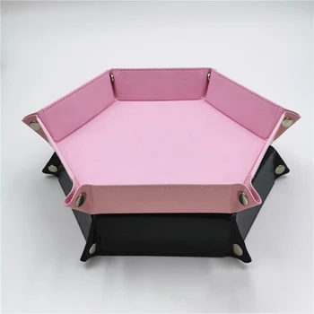 

Square/Hexagonal Tray Bar Nightclub Game Board Folding PU Leather Plate Desktop Storage Box