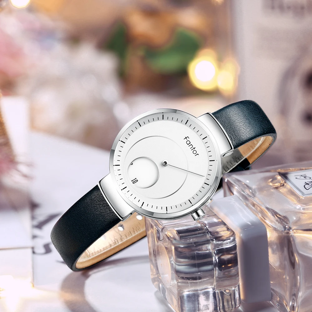 Fantor женские часы люксовый бренд циферблат кожа montre femme женские наручные часы водонепроницаемые relogio feminino