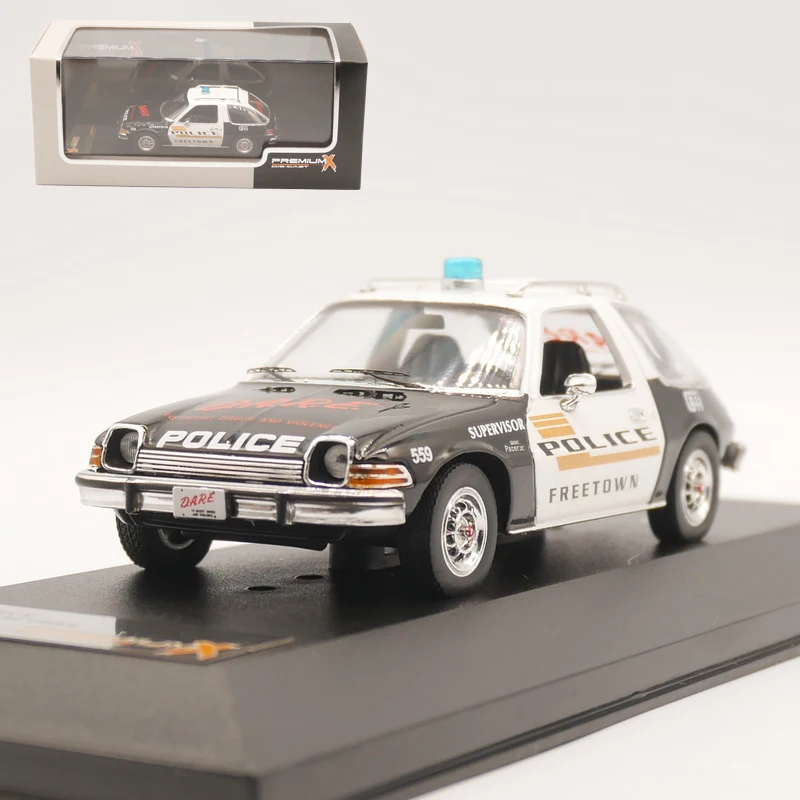 Премиум X 1:43 AMC PACER Фритаун осмеливать полиция 1975 литая модель автомобиля|Наземный