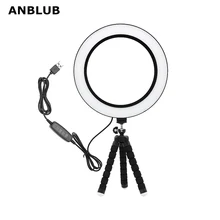 ANBLUB Фотосъемка с регулируемой яркостью USB светодиодный кольцевой светильник для селфи 3500-5500k макияж фотостудия лампа Youtube видео Live с штативом
