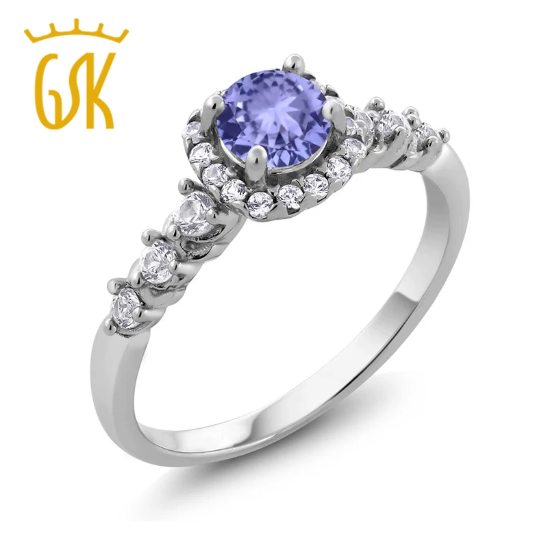 Кольца GemStoneKing из стерлингового серебра 925 пробы для женщин 0 88 карат круглый