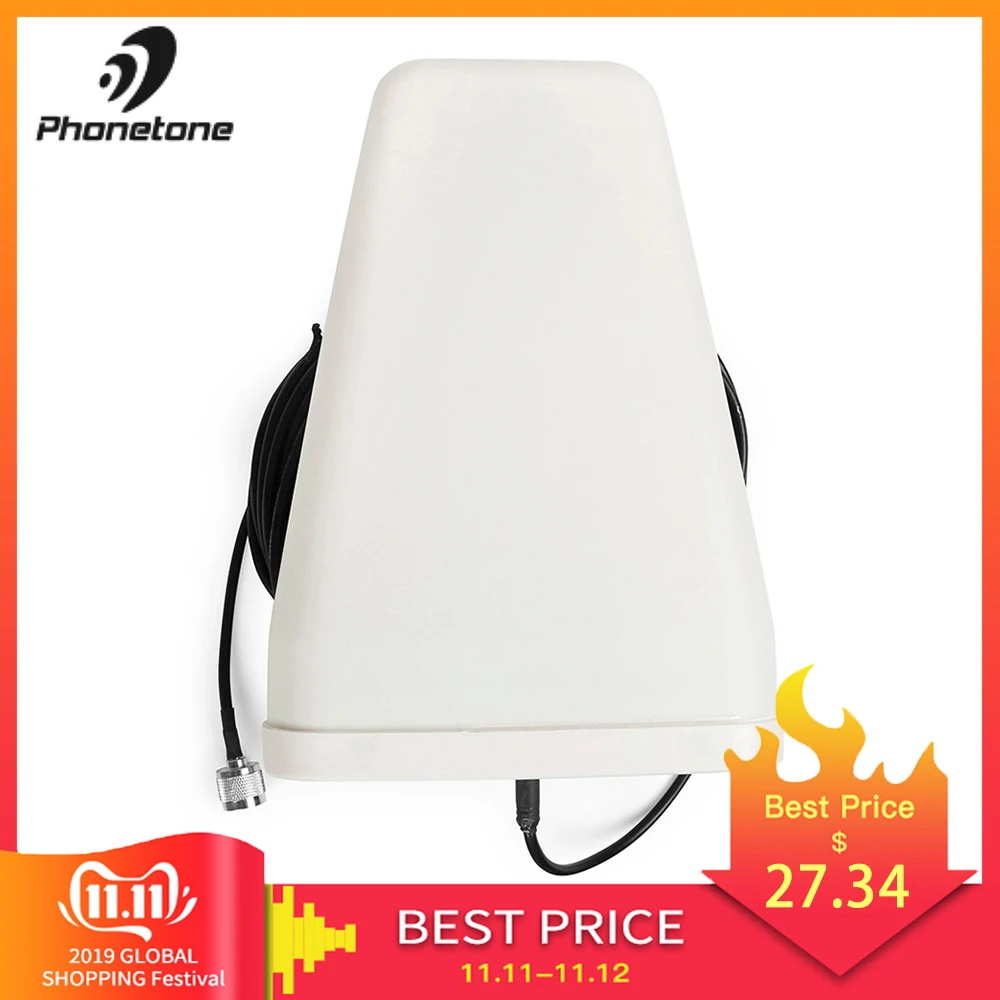 

800-2500MHz Outdoor LPDA Antenna For Cell Phone Signal Booster Amplifier 10dbi GSM 3G Directional LTE&10m Cable N Male Connector
