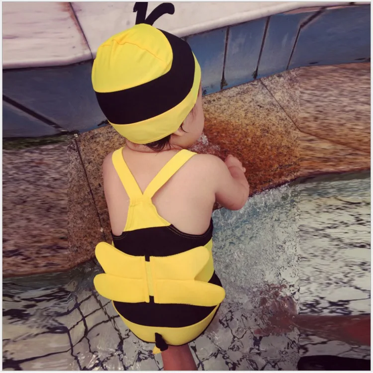 Детский купальник, Южная Корея, для девочек и мальчиков, цельный, милый, маленькая пчелка, спа, тур, купальный костюм, детский купальник