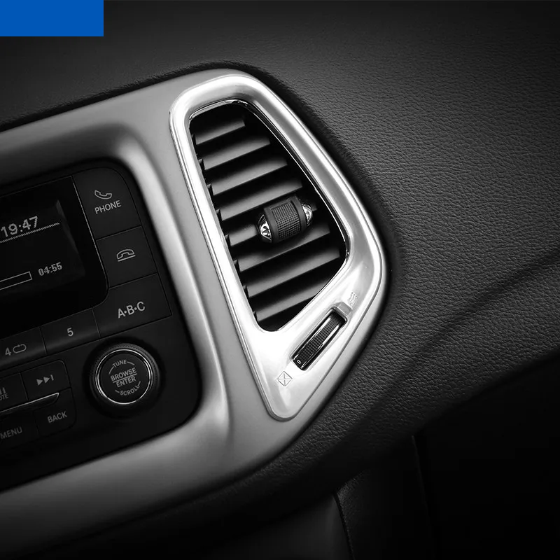 Sansour ABS интерьер автомобиля GPS на приборной панели кондиционер вентиляционное отверстие украшения крышка отделка наклейки для Jeep Compass до стайлинга автомобиля