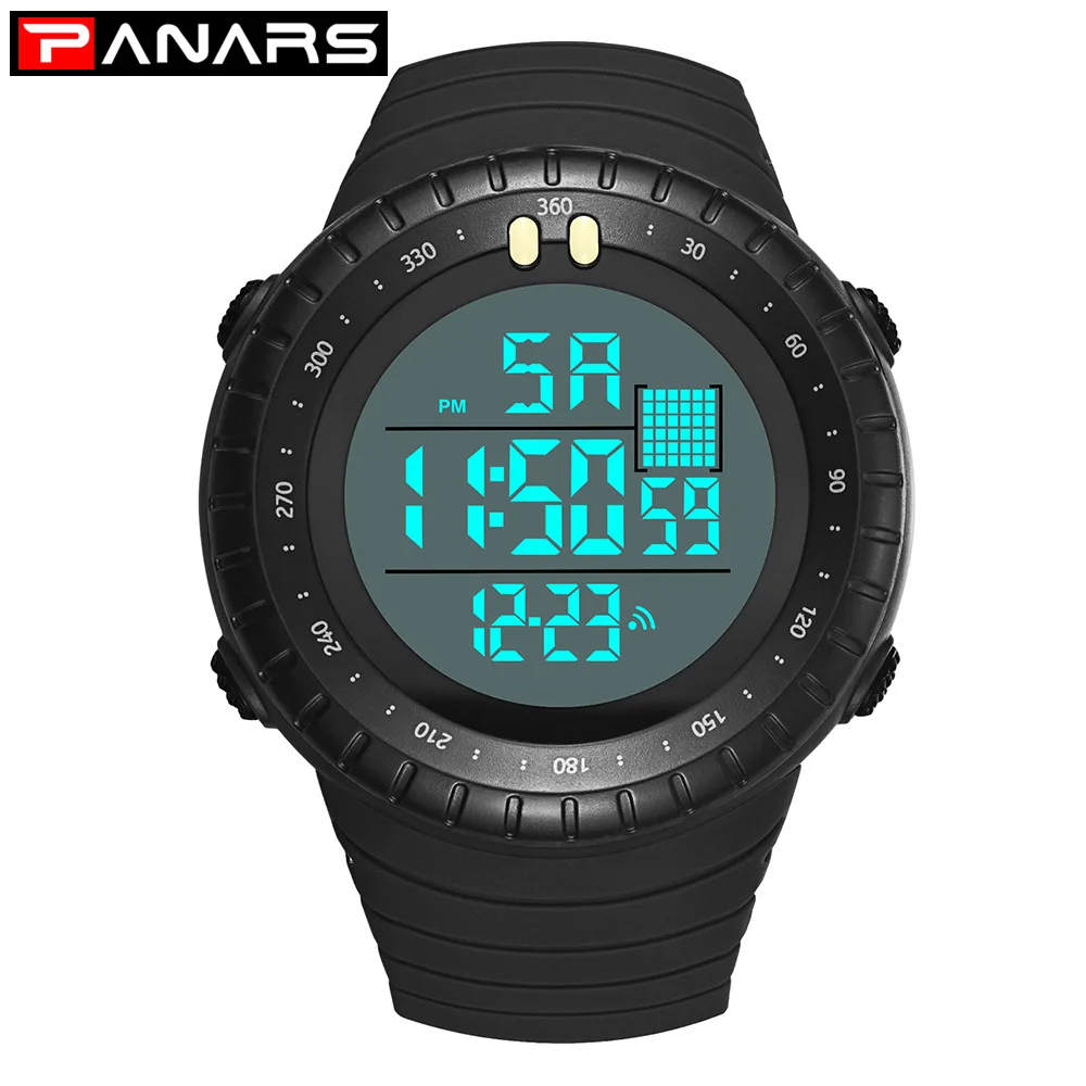 

PA Resistance When Multi-functional Sports Swimming Waterproof MEN'S Watch Week Date Display Night Light Alarm Electronic Watch