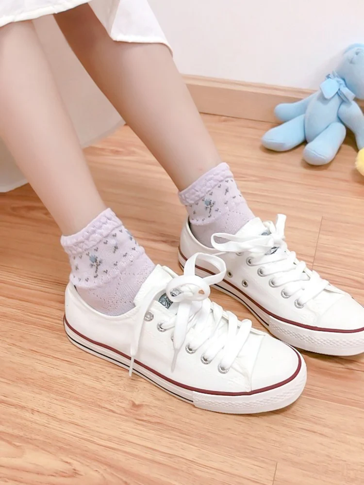 Японские Женские носки; садовые носки из чесаного хлопка с цветочным принтом; женские носки для студентов; милые носки с принтом в стиле ретро для девочек