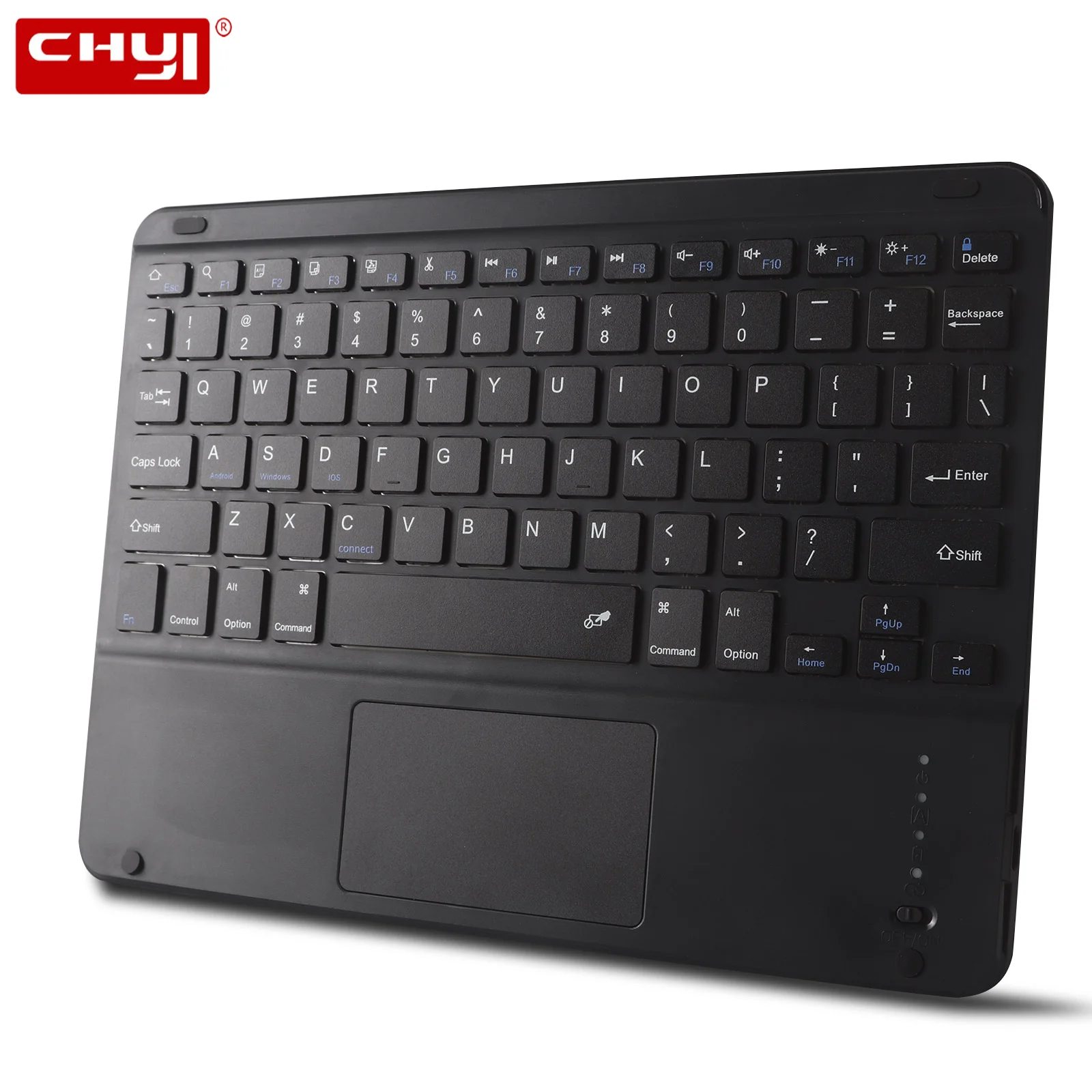 

CHYI Bluetooth Keyboard Office Ergonomic Design Wireless Keybord Ultra Slim Gaming Keypad with TouchPad For Mac Laptop Tablet