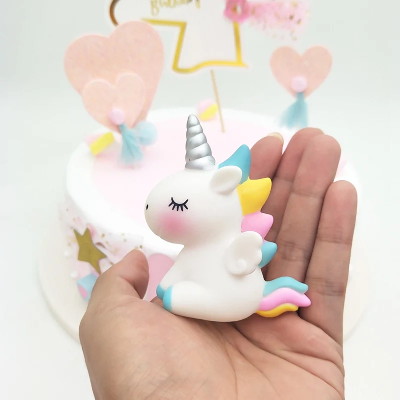 

1Pcs Pink Blue Unicorn Cake Topper Kids Birthday Wedding Party Decorations Baby Shower Cupcake Toppers Unicornio Party Favors