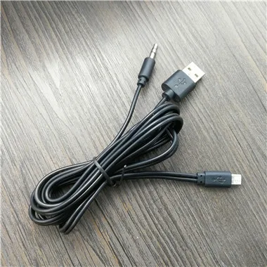 Para Ford KUGA Samsung HTC & LG Sony Nokia Micro Usb Y 3.5 Mm Aux Audio Cable Negro 