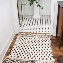 Скандинавский хлопковый матрас богемный реквизит для фотосъемки ручной тканый пол ковер гостиная ковер с кисточками украшение дома