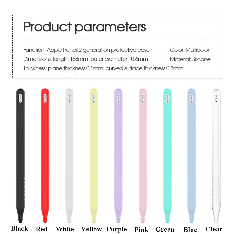 Силиконовый чехол для Apple Pencil 2 го сенсорного экрана Чехол держатель стилуса iPad 2018