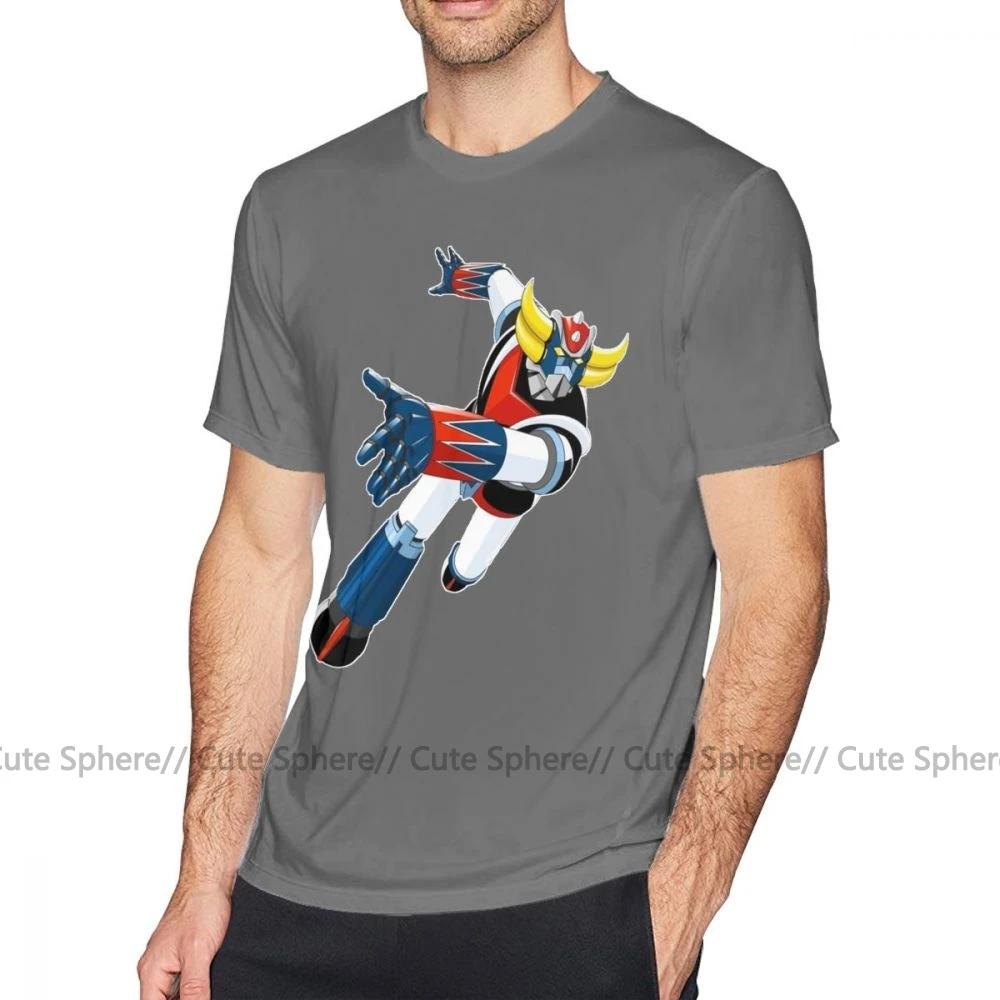 Футболка Grendizer, хлопковая Футболка с принтом, плюс размер, летняя мужская забавная футболка с коротким рукавом - Цвет: Dark Grey