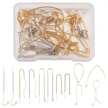 

pandahall Brass Stud Earring Findings Mixed Color, 68x52x11mm, 24pcs/box