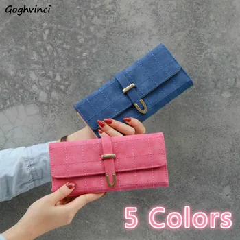 

Wallets Women Plaid Hasp Long Purse Chic Womens Elegant Money Bag Card Photo Holder Large Capacity Foldable Matte Wallet Ulzzang