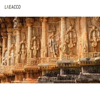 

Laeacco Intricately Carved Stone Pillars Indian Temple Photography Backdrops Vinyl Custom Photo Backgrounds For Photo Studio