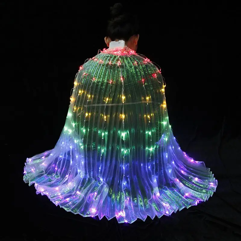 

Led Wings Belly Dance Led Wings Glowing Color Dance Wings Children Neon Glowing Props Cape Polyester Fiber Accessories