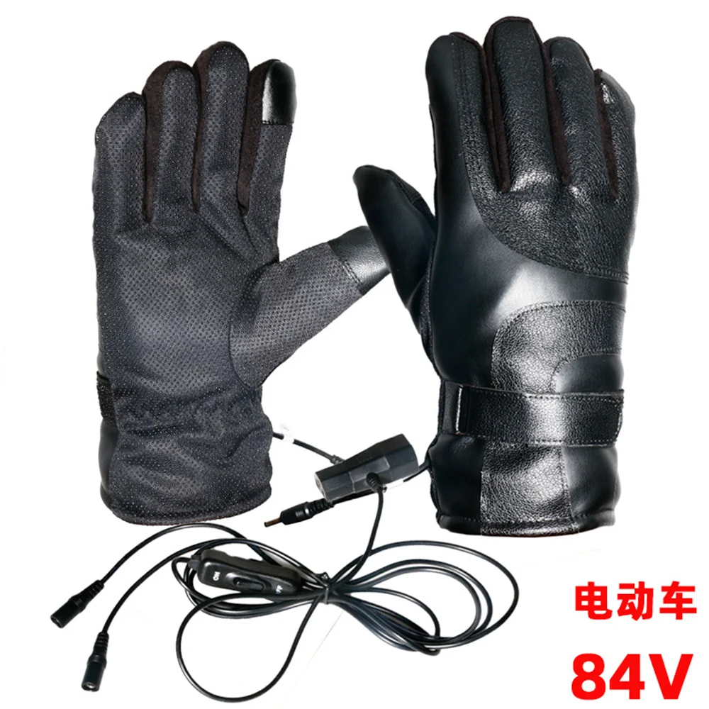 Новые мотоциклетные перчатки, зимние водонепроницаемые перчатки с подогревом, мотоциклетные перчатки с сенсорным экраном и питанием от аккумулятора, перчатки для езды на мотоцикле - Цвет: Electric 84V