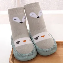 Обувь для малышей повседневные модные детские милые Носки с рисунком из мультфильма для мальчиков и девочек детские Нескользящие хлопковые носки-Тапочки
