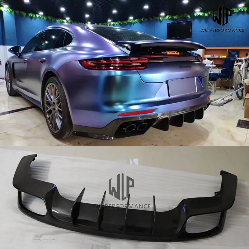

Newest 971 High Quality Carbon Fiber Rear lip Back Bumper Spoiler Diffuser For Porsche Panamera 971 Car styling 18-19