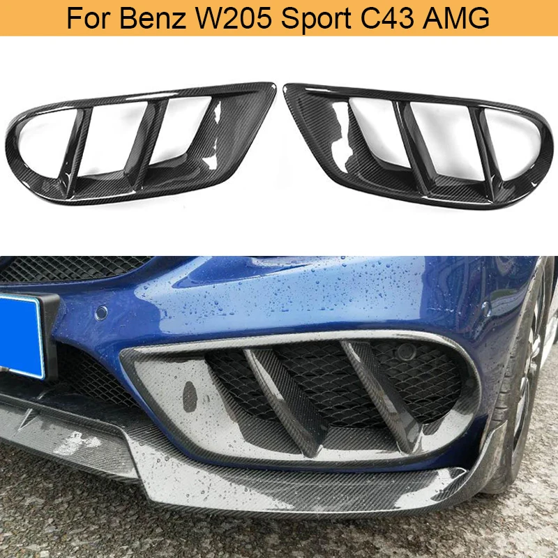 Рамка переднего бампера из углеродного волокна для Mercedes Benz W205 C Class C200 Sport C43 AMG 2015