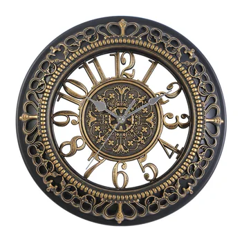 

12InchEuropean Creative Round Clock Retro Wall Clock Modern Design Clock Kitchen Bedroom Office Silent Decorative Quartz MJ72415