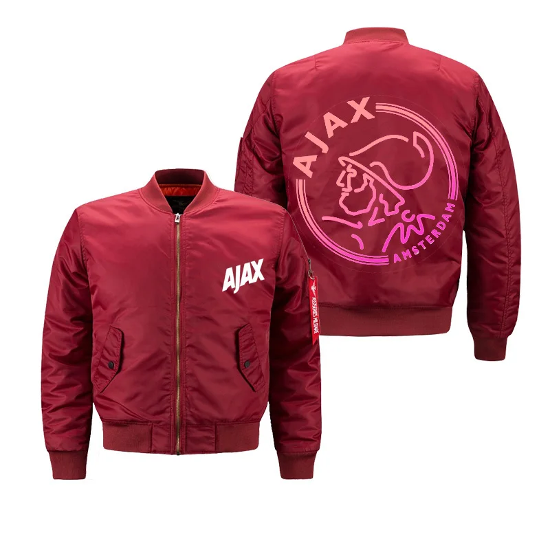 red-5 Толстая Военная куртка-бомбер для мужчин AJAX с индивидуальным логотипом, популярная классическая уличная теплая куртка для охоты, кемпинга, водонепроницаемая зимняя - Цвет: red-5