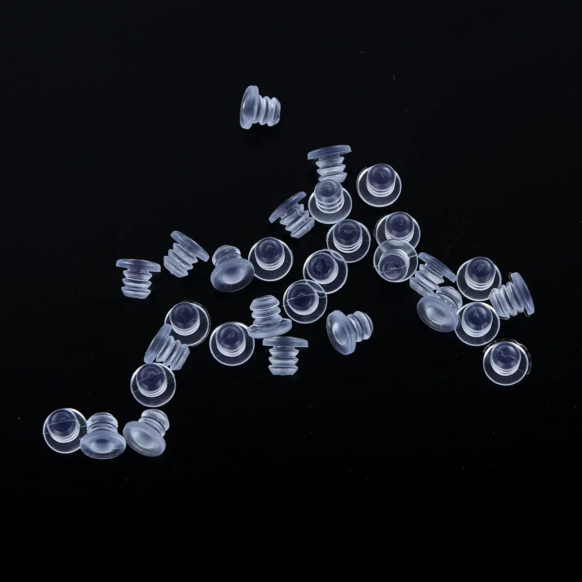 30Pcs Soft Clear Rubber Stem Bumpers Anti Collision Embedded Stem Bumpers Screws Hole Plugs for Cabinet Doors Table Drawers