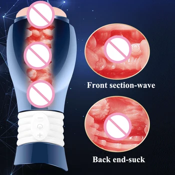10 Speeds Frequency Vibration Mode Male Masturbation Cup Simulation Vagina Masturbator Erotic Sex Machine Adult Sex Toys for Men 4