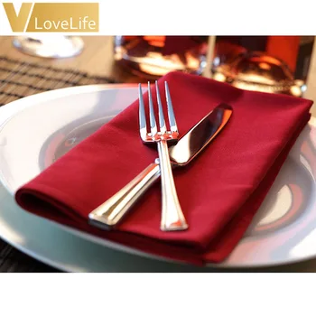 

10pcs 45cm x 45cm Table Polyester Napkin Linen Napkin Wedding Handkerchief Cloth For Diner Party Xmas Supply Wedding Favors