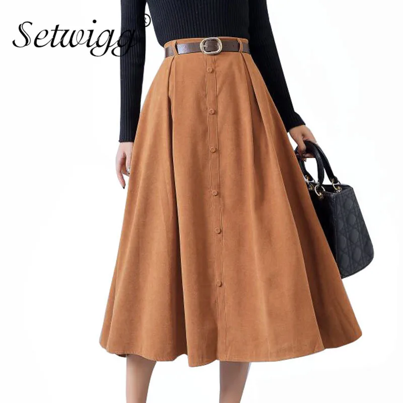 A line skirt with belt Clearance