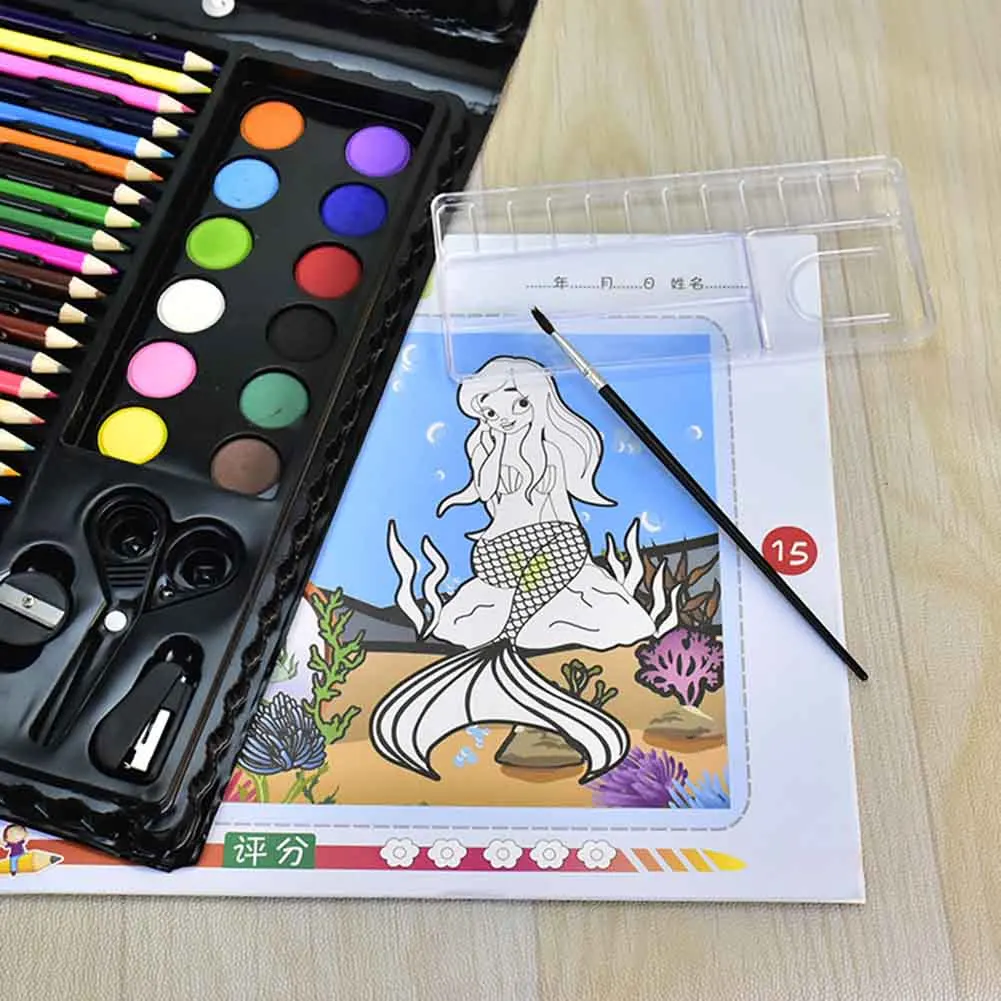 150 шт./компл. рисунок ящик для инструментов с коробкой Картина кисти художественный маркер для воды Цвет ручка Crayon Kids подарок JR предложения