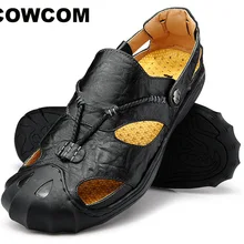 COWCOM/летние сандалии; мужская пляжная обувь; Мужская Уличная обувь; Повседневная дышащая обувь из воловьей кожи; размер 46 CLK