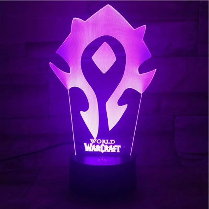 Игровой знак World of Warcraft, светодиодный Ночной светильник, Прямая поставка, Декор для дома, Рождественский светильник, подарок для детей, Wow, ночник