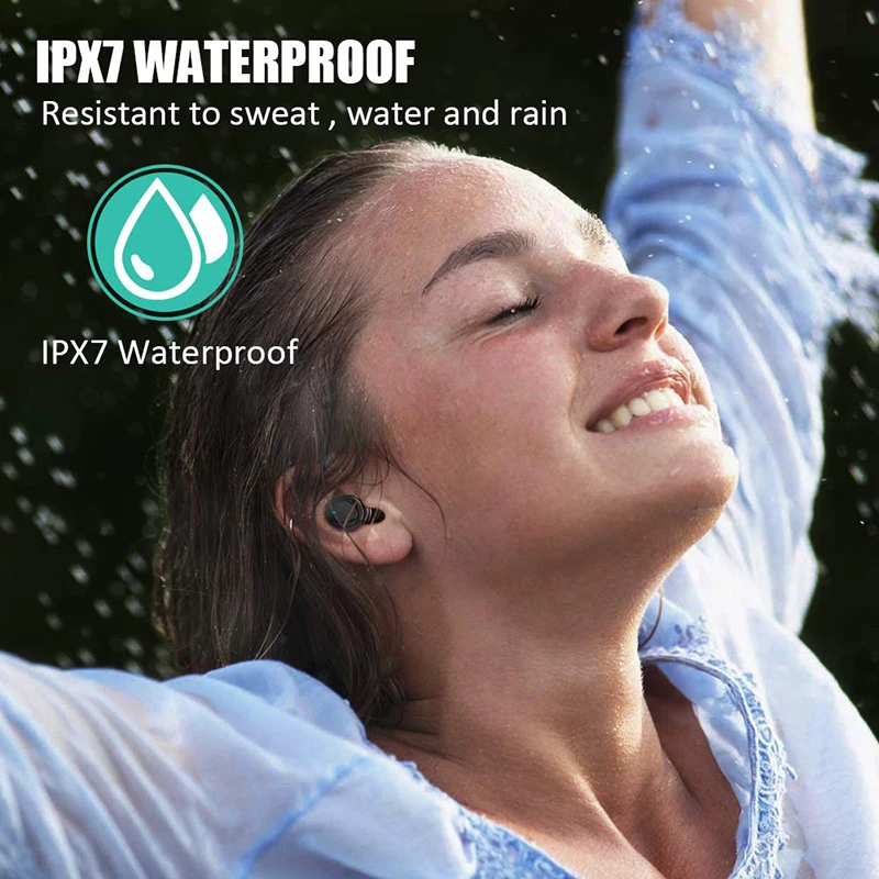 Bluetooth наушники, игровые Bluetooth V5.0, беспроводные наушники, светодиодный дисплей, сенсорный экран, 2000 мА/ч, внешний аккумулятор, наушники для ушей