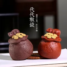 Китайский Зодиак Genus мышь глиняный чай украшения из поколения Счетный деньги чайный набор кунг-фу креативный мини скульптура a Generatio