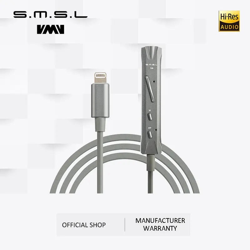 SMSL I2 Hi Fi Mini Amplifier Portable Speaker DAC Amp and Lightning Connector Headphone Amplifier Built in Microphone for IOS