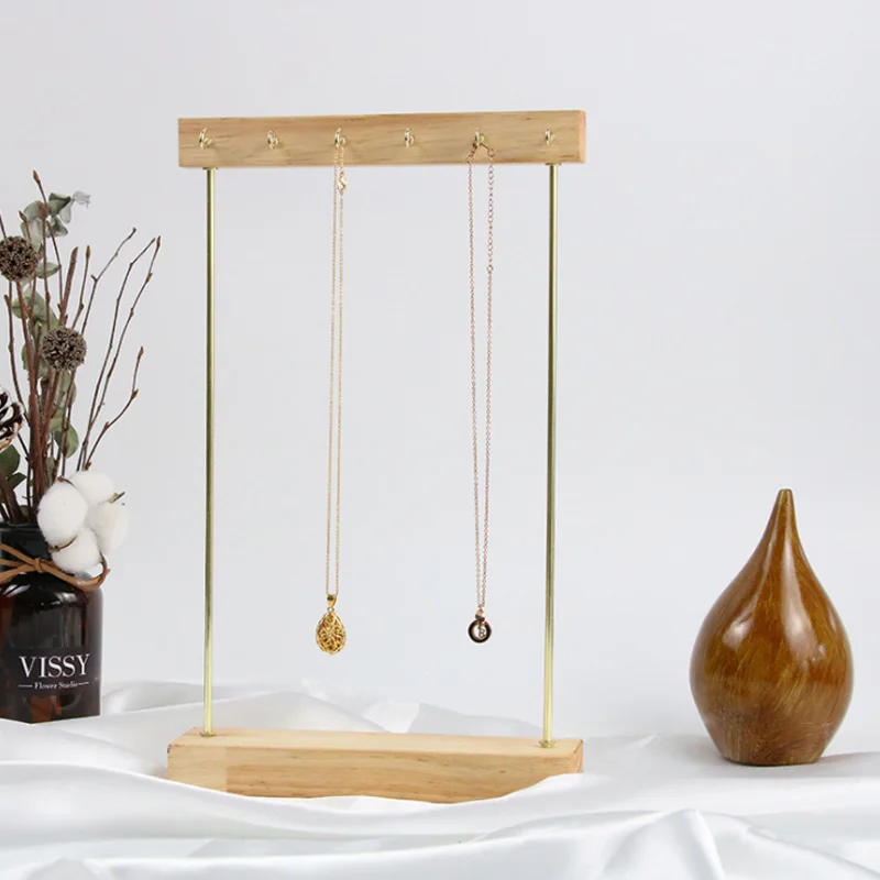12 Matel/12/13/24 Hooks Wooden Necklace Jewellery Display Props Walnut/Oak Wooden Jewelry Stand Bracelets Watches Display Stand
