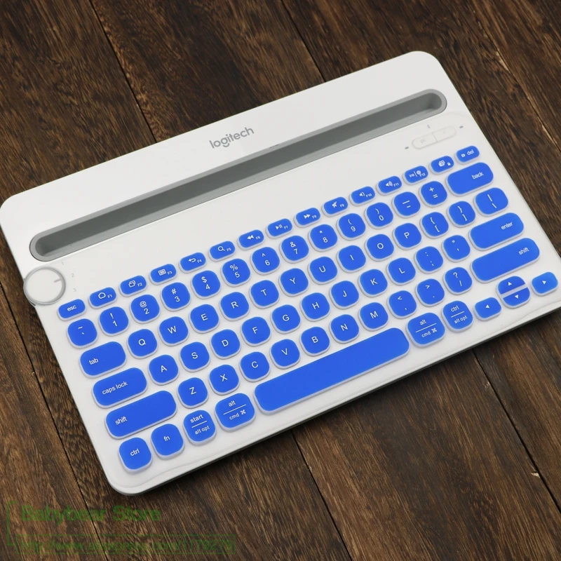 blue K 480 силиконовый пыленепроницаемый беспроводной настольный чехол для клавиатуры защитная пленка для кожи от пыли для клавиатуры с поддержкой Bluetooth, K480 - Цвет: blue