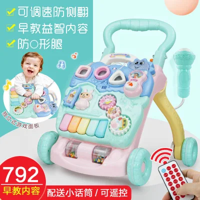 

Baby Infant 0-2-Year-Old CHILDREN'S Walkers Cart Multi-functional Light Music Baby Walker with Remote Control