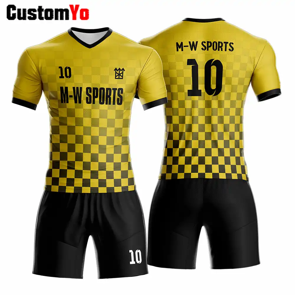 black and yellow soccer jersey