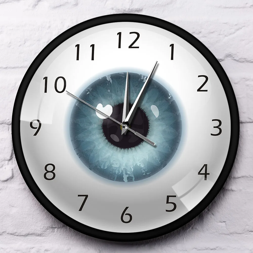 Современные настенные часы с металлическим каркасом и глазным глазом, современные настенные часы с анатомией человеческого тела, современные настенные часы в подарок