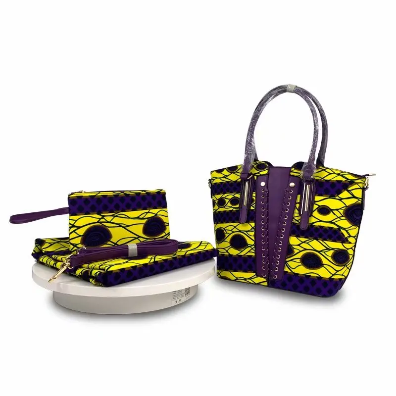 

African wax bag Hot selling African Print and Purse/african wax with bags 6yards fashion design YBG01