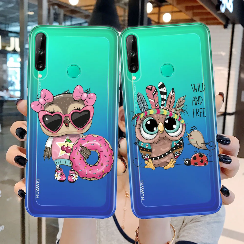Милый чехол с мультяшными животными и совой для Huawei P10 P20 P30 P40 Lite E Pro Mate 20 чехлы