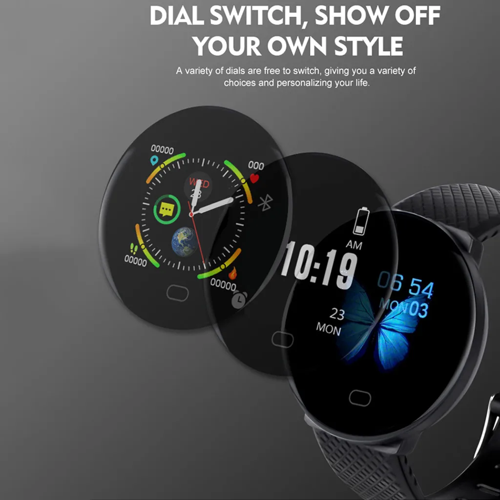 D19 Smart Watch Women Men Smartwatch Quality IP65 Waterproof Blood Pressure Heart Rate FitnessTracker sports Smartwatch  20J24