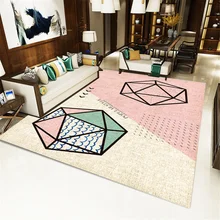 Розовый скандинавский геометрический Коврик, детский коврик для комнаты, коврик для йоги, ковер для спальни, ковер для девочки