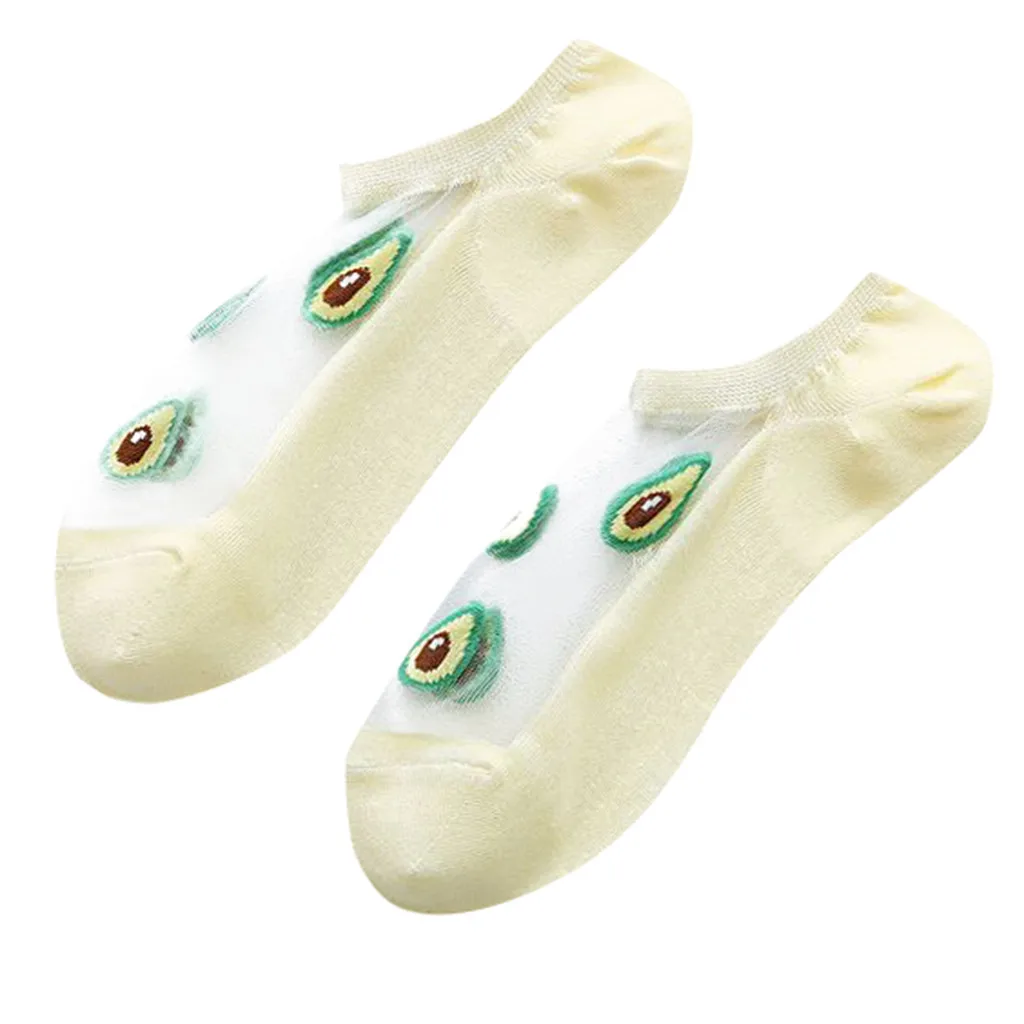 Women Casual Summer Fashion Transparent Silk Fruit Print Socks Short Cute Sock 2020 new Women Casual Summer Fashion Transparent Silk Fruit Print Socks Short Cute Sock 2020 new