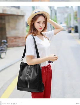 

bagbag Women's 2018 New Style Soft Leather Dual Purpose bagbag Women's Shoulder Fashion College Style